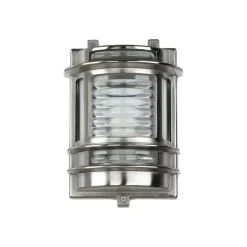 Lido Wandlampe Außen Glas Messing in Nickel Maritim IP64< Metall Lampen|Messinglampen