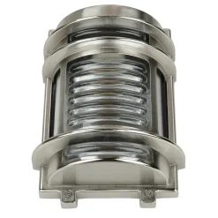 Lido Wandlampe Außen Glas Messing in Nickel Maritim IP64< Metall Lampen|Messinglampen