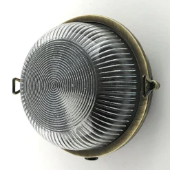 Andromeda Wandlampe außen Glas Messing E27 IP64 rund D: 17,5 cm< Außenwandleuchten|Rustikale Lampen