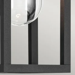 Elstead Wandlampe außen H: 33 cm IP44 Schwarz E27 eckig klein< Stofflampen|Rustikale Lampen