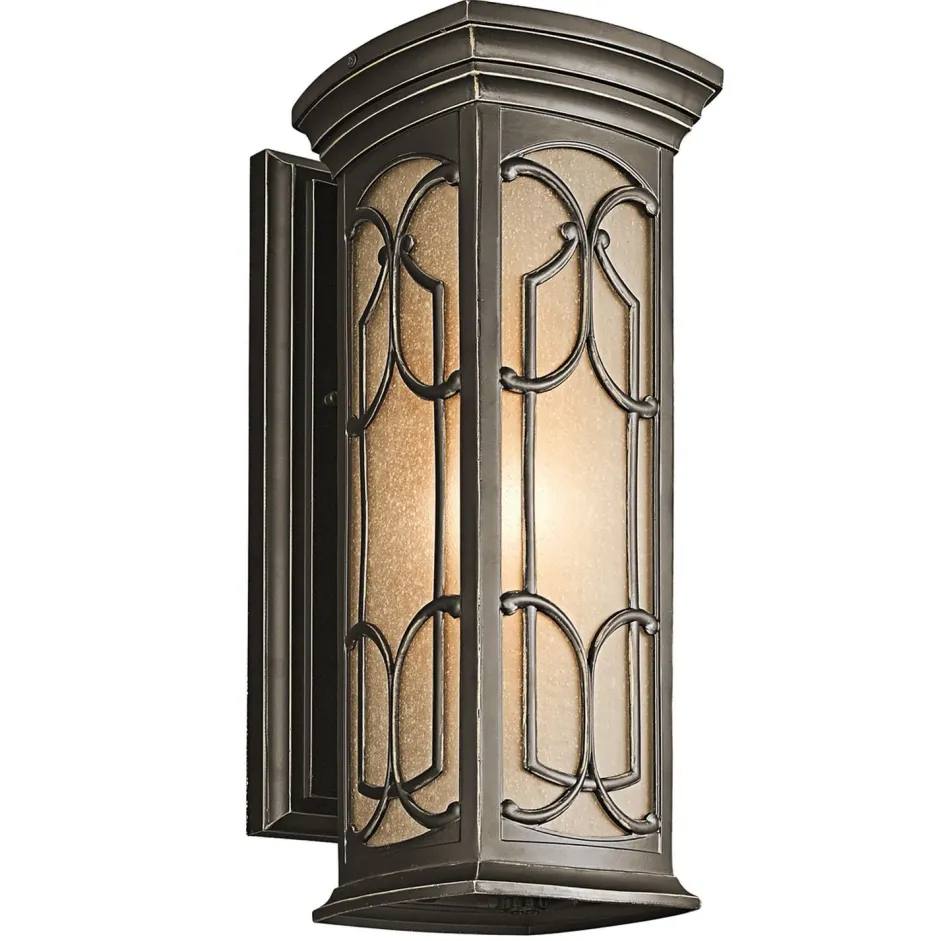 Außenleuchten Antik|Außenwandleuchten*Elstead Wandlampe Außen in Bronze antik Creme IP44 ODETTE