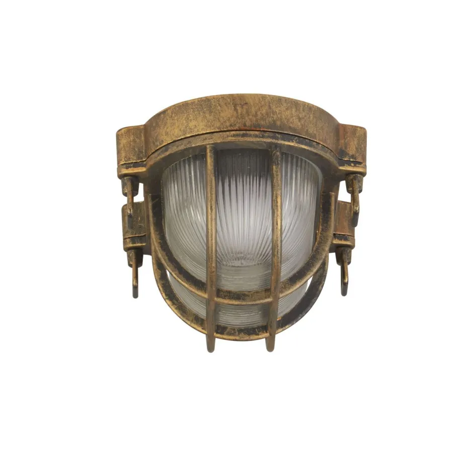 Searchlight Wandlampe außen IP44 E27 in Gold Antik H: 25 cm Maritim< Metall Lampen|Maritime Lampen