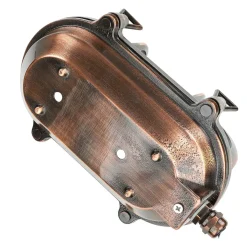 Rustikale Lampen|Metall Lampen*Lido Wandlampe Außen Kupfer Echt-Messing oval IP64