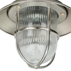 Metall Lampen|Messinglampen*Lido Wandlampe Außen Maritim Messing Riffelglas IP64 Hof