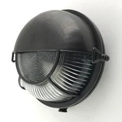 Außenwandleuchten|Feuchtraumleuchten*Andromeda Wandlampe außen Maritim Messing Glas E27 IP64 rund Ø 17,5 cm