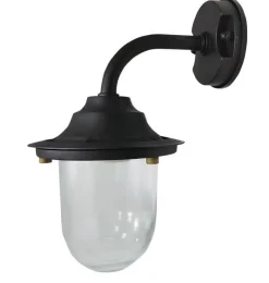 Metall Lampen|Messinglampen*Lido Wandlampe außen Messing Glas E27 IP64 30 cm hoch