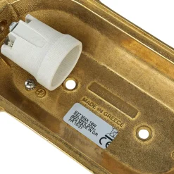 Metall Lampen|Messinglampen*Lido Wandlampe Außen Messing Glas Haus oval Maritim