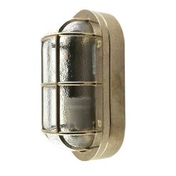 Andromeda Wandlampe außen Messing Glas E27 IP64 23 cm breit Maritim< Außenwandleuchten|Feuchtraumleuchten
