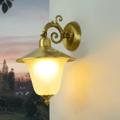 Lido Wandlampe Außen Messing Glas Hof Rustikal IP23< Rustikale Lampen|Metall Lampen