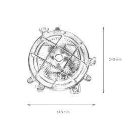 Rustikale Lampen|Metall Lampen*Lido Wandlampe Außen Messing Haus Hof rund Maritim