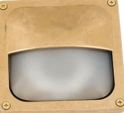 Lido Wandlampe Außen Messing IP64 flach Haus Eingang< Außenwandleuchten|Messinglampen