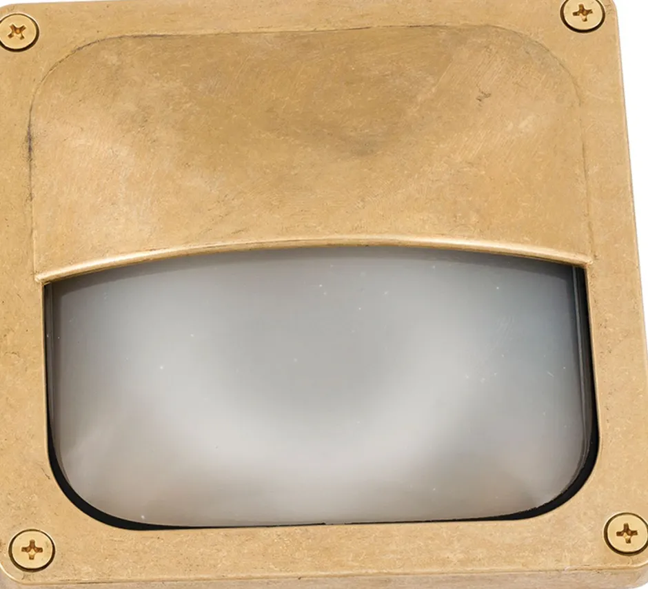 Lido Wandlampe Außen Messing IP64 flach Haus Eingang< Außenwandleuchten|Messinglampen