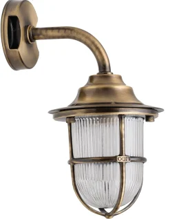 Außenwandleuchten|Rustikale Lampen*Lido Wandlampe Außen Messing IP64 Haustür Hof Antik