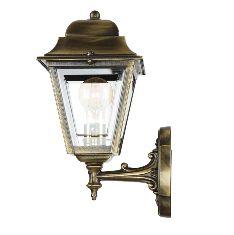 Lido Wandlampe Außen Messing IP43 Rustikal Haustür< Außenleuchten Antik|Außenleuchten Messing