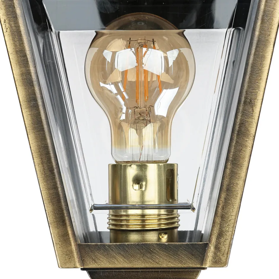 Lido Wandlampe Außen Messing IP43 Rustikal Haustür< Außenleuchten Antik|Außenleuchten Messing