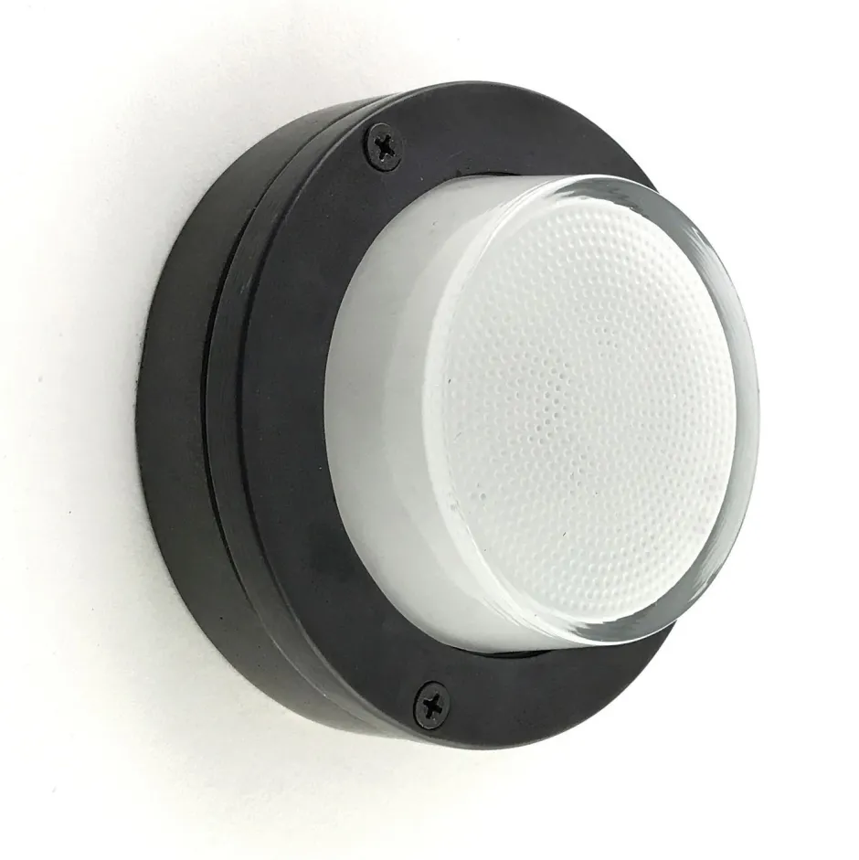 Außenwandleuchten|Rustikale Lampen*Andromeda Wandlampe außen Messing massiv Glas D: 14 cm IP64 G9