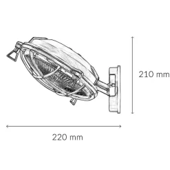 Rustikale Lampen|Metall Lampen*Lido Wandlampe außen Messing massiv Riffelglas E27 IP64 SERIFOS