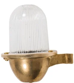 Außenleuchten Antik|Außenleuchten Messing*Lido Wandlampe Außen Messing Riffelglas IP64 Maritim