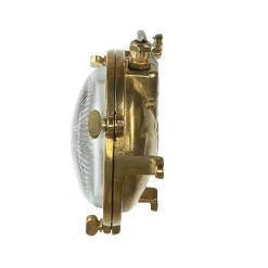 Rustikale Lampen|Metall Lampen*Lido Wandlampe Außen Messing rund IP44 Maritim Haustür