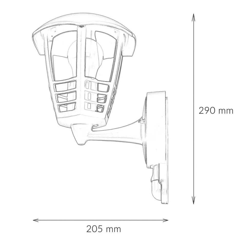 Rabalux Wandlampe Außen mit Bewegungsmelder IP44 E27 Schwarz< Rustikale Lampen|Rustikale Außenleuchten