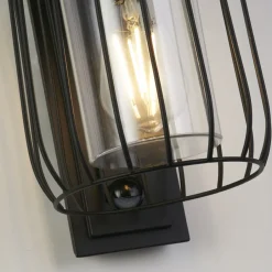 Metall Lampen|Vintage Lampen*Searchlight Wandlampe Außen mit Bewegungssensor Aluminium IP44 E27