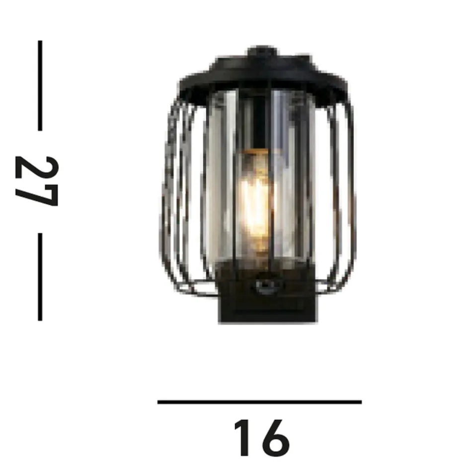 Metall Lampen|Vintage Lampen*Searchlight Wandlampe Außen mit Bewegungssensor Aluminium IP44 E27