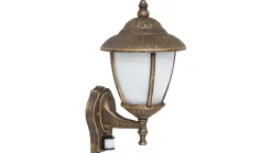 Rustikale Lampen|Rustikale Außenleuchten*Rabalux Wandlampe Außen mit Sensor Gold blendarm IP43 Hof