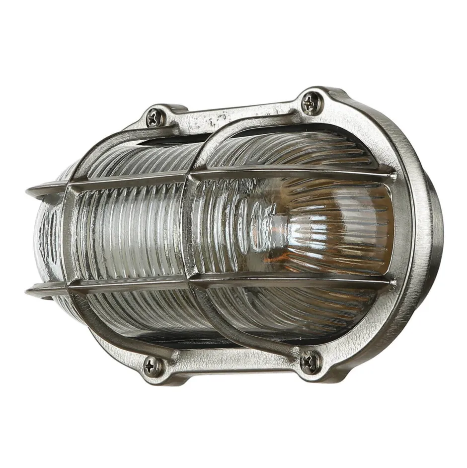 Lido Wandlampe Außen Nickel Echt-Messing Haus Terrasse< Außenwandleuchten|Rustikale Lampen