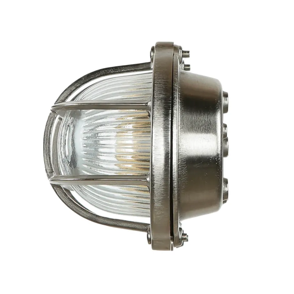 Lido Wandlampe Außen Nickel Echt-Messing Haus Terrasse< Außenwandleuchten|Rustikale Lampen