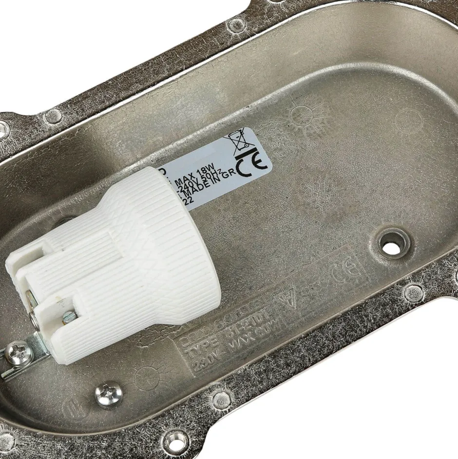 Lido Wandlampe Außen Nickel Echt-Messing Haus Terrasse< Außenwandleuchten|Rustikale Lampen