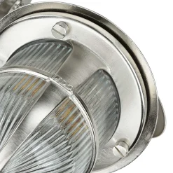 Außenwandleuchten|Rustikale Lampen*Lido Wandlampe außen Riffelglas Messing in Nickel E27