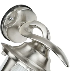 Außenwandleuchten|Rustikale Lampen*Lido Wandlampe außen Riffelglas Messing in Nickel E27