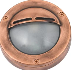 Außenwandleuchten|Außenleuchten Antik*Lido Wandlampe Außen Rund Kupfer Maritim Echt-Messing