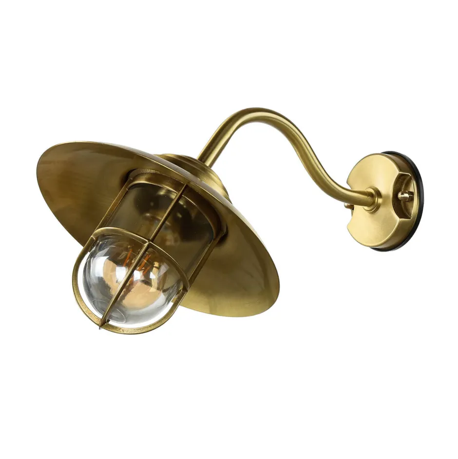 Metall Lampen|Messinglampen*Lido Wandlampe Außen Rustikal Messing IP43 Hof Balkon