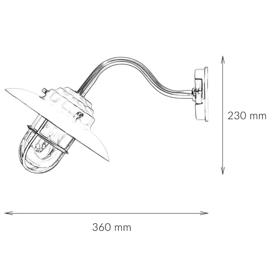 Metall Lampen|Messinglampen*Lido Wandlampe Außen Rustikal Messing IP43 Hof Balkon