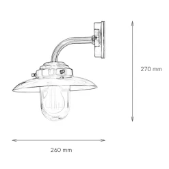 Lido Wandlampe Außen Rustikal Nickel Echt-Messing< Außenleuchten Antik|Außenwandleuchten