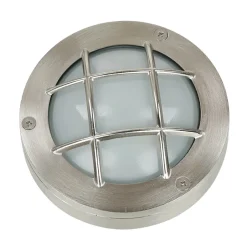 Rustikale Lampen|Metall Lampen*Lido Wandlampe Außen Rustikal Nickel Echt-Messing rund