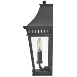 Elstead Wandlampe außen Schwarz E14 IP44 H: 39,4 cm Aluminium Glas< Metall Lampen|Rustikale Lampen