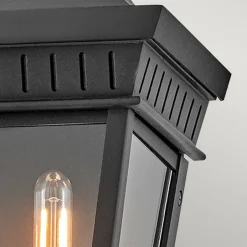Elstead Wandlampe außen Schwarz E14 IP44 H: 39,4 cm Aluminium Glas< Metall Lampen|Rustikale Lampen