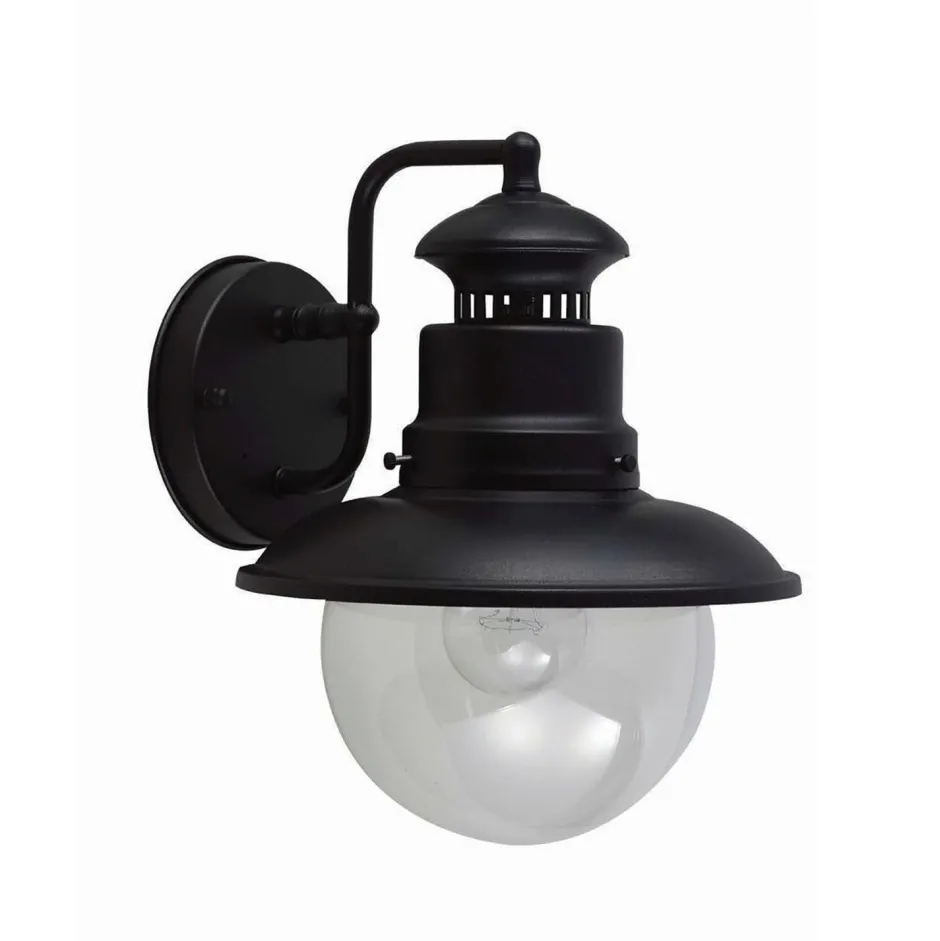 Elstead Wandlampe Außen Schwarz IP44 Aluminium Haus Hof E27< Außenwandleuchten|Rustikale Lampen