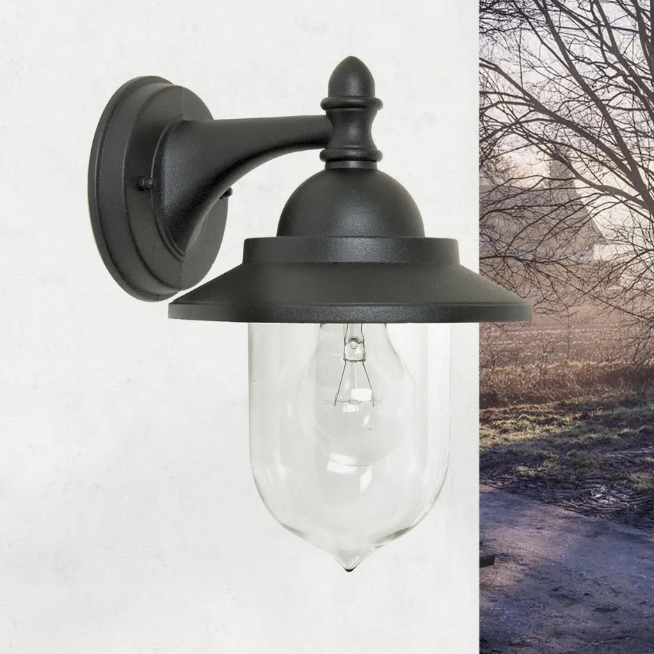 Elstead Wandlampe Außen Schwarz Maritim IP44 Haus Aluminium< Außenwandleuchten|Rustikale Lampen