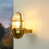 Lido Wandlampe Außen Terrasse Haustür Messing massiv< Metall Lampen|Messinglampen