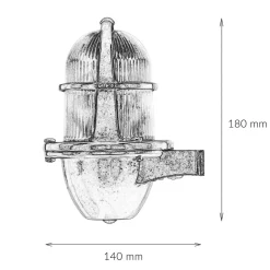 Lido Wandlampe Außen Terrasse Haustür Messing massiv< Metall Lampen|Messinglampen