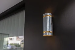 Metall Lampen|Außenwandleuchten*Eco-Light Wandlampe außen Up Down H:25,4 cm IP54 GU10 in Zink