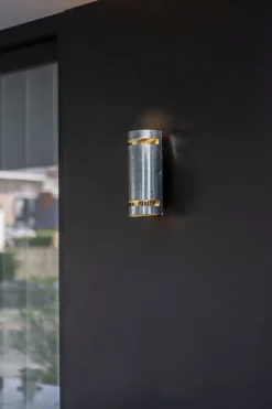 Metall Lampen|Außenwandleuchten*Eco-Light Wandlampe außen Up Down H:25,4 cm IP54 GU10 in Zink