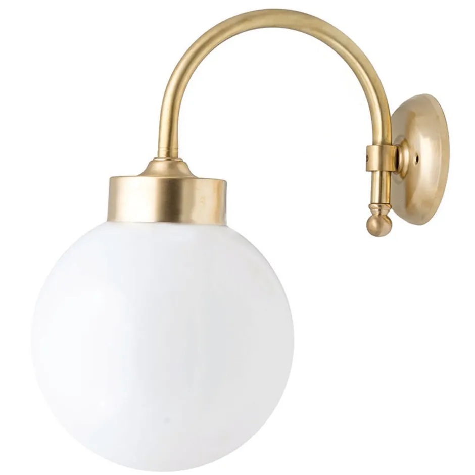 Lido Wandlampe Außen Weiß Echt-Messing IP43 Haus Balkon< Außenwandleuchten|Messinglampen