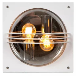 Außenwandleuchten|Kugellampen* Wandlampe außen Weiß IP44 E27 2-flammig Haustür Garten