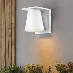 Elstead Wandlampe außen Weiß LED GU10 IP44 15,4 cm hoch klein< Stofflampen|Außenwandleuchten