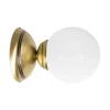 Giovanni Battista Wandlampe Bad Ø 12 cm Kugelschirm Glas Messing E14< Wandleuchten|Badezimmer Lampe