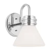 Wandleuchten|Küchenlampen*Elstead Wandlampe Bad Chrom mit LED G9 IP44 3000 K Glas Metall